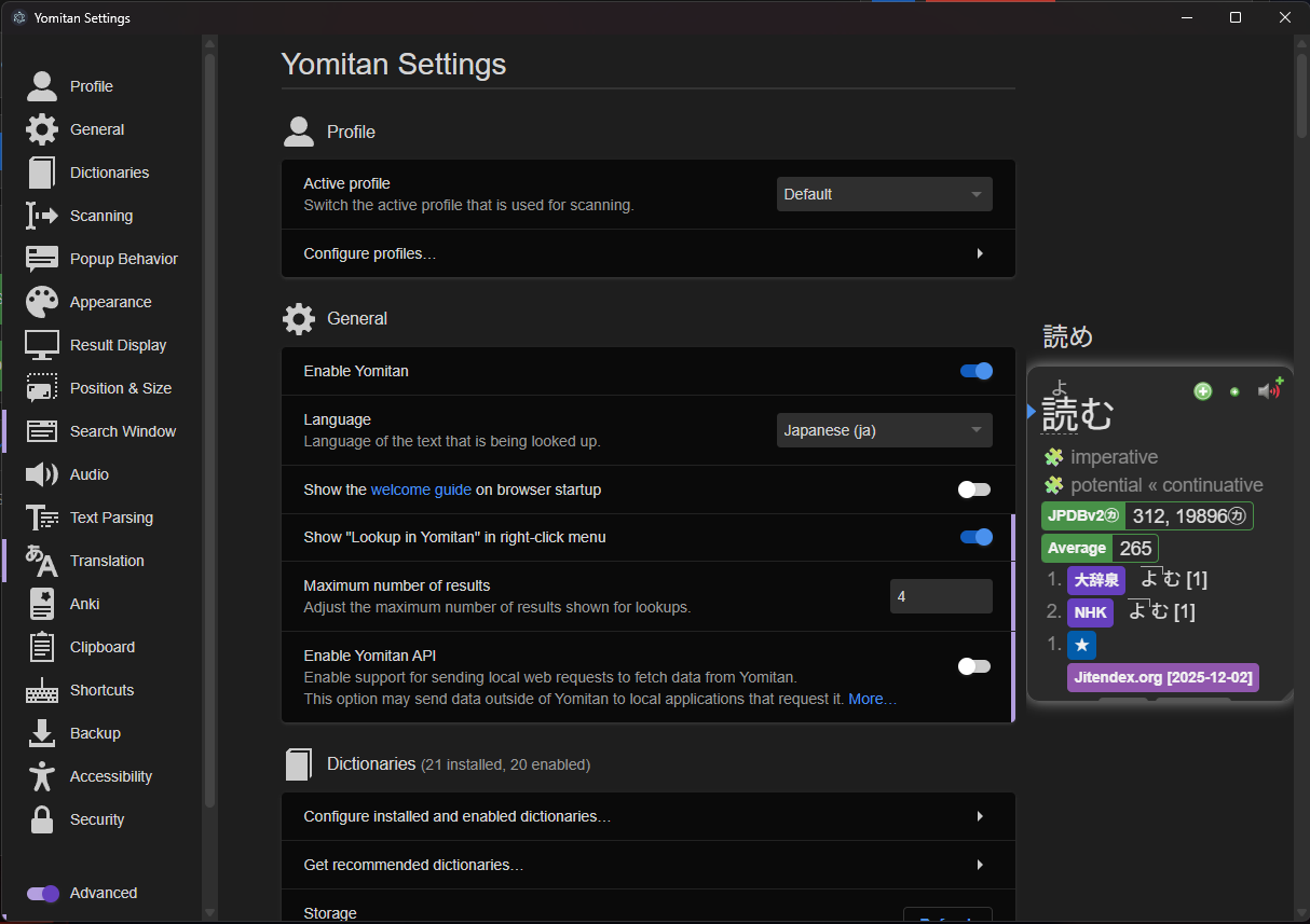Overlay Yomitan settings for dictionary import